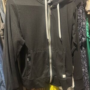 Vuori Knit Black Zip-Up Hoodie